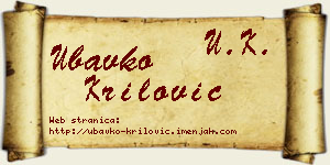 Ubavko Krilović vizit kartica